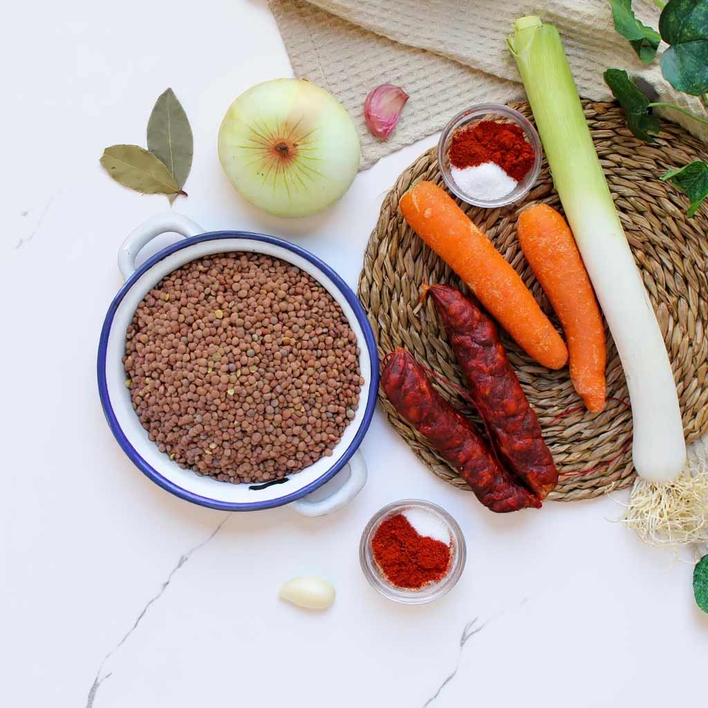 ingredientes para hacer las mejores lentejas con chorizo
